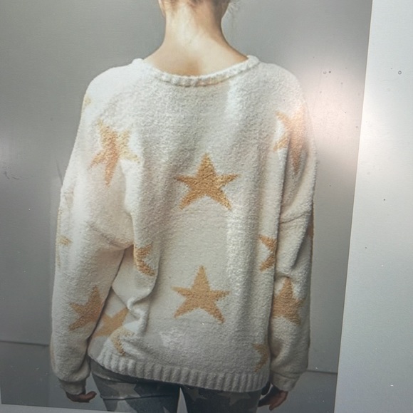 Easel Fuzzy Oversized Sweater New Star Ivory Soft Loose Fit - Picture 4 of 5